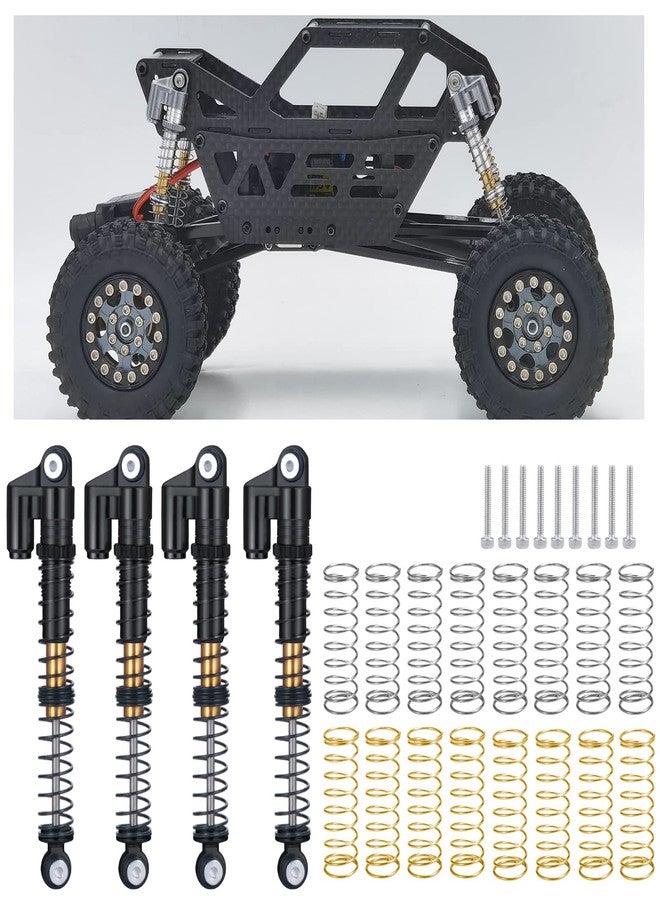 MORLORDY 4Pcs Aluminum Alloy RC Shock 53mm Adjustable Shocks Absorber Dampers Threaded Shock Bodies for 1/24 RC Crawler Car SCX24 Shocks 53mm Upgrades Accessories, Black and Silver - Image 5